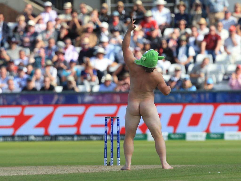 Security let the man frolic around the pitch for a full two minutes. Lindsey Parnaby / AFP