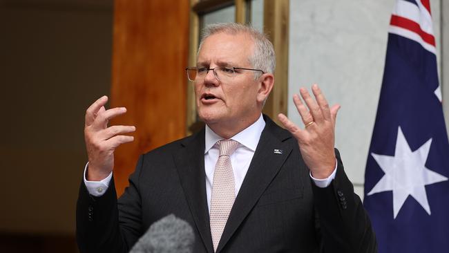 Prime Minister Scott Morrison on Thursday. Picture: NCA NewsWire/Gary Ramage