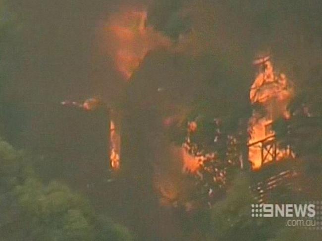 Bushfires burn near Wye River Pictures Courtesy Channel 9