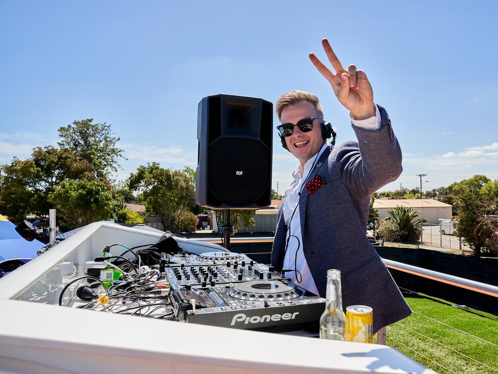 Jase Kemp DJing at the Adelaide Cup at Morphettville Racecourse, Monday, March 8, 2021. Picture: MATT LOXTON