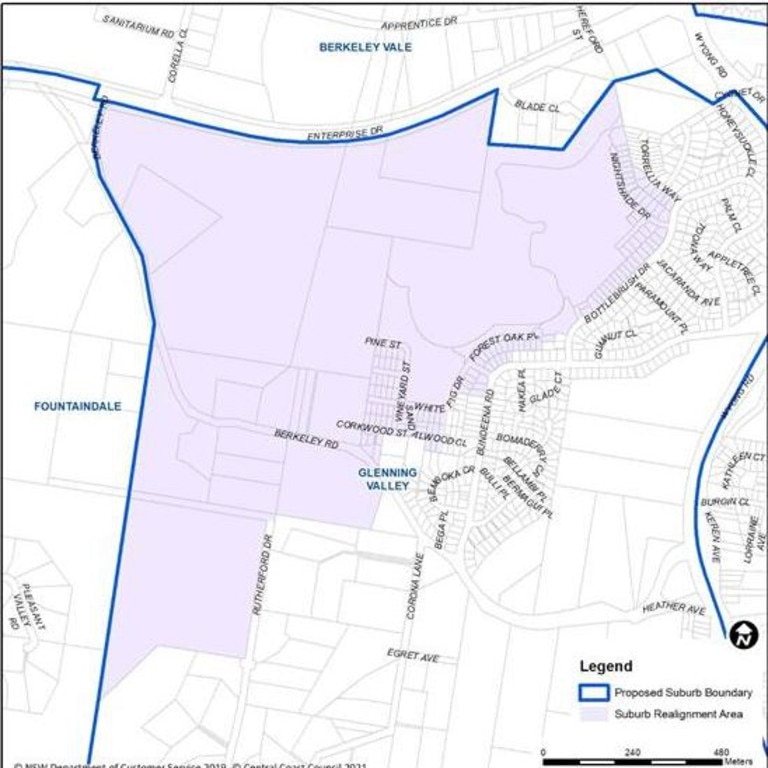 Proposed realignment of Glenning Valley, Berkeley Vale and Fountaindale ...