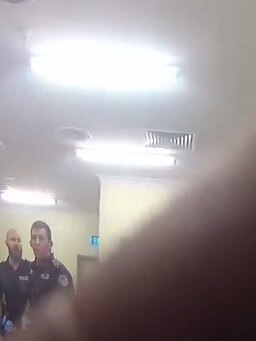 Zach Rolfe is captured on Adam Donaldson’s body-worn camera. Picture: Courts NT