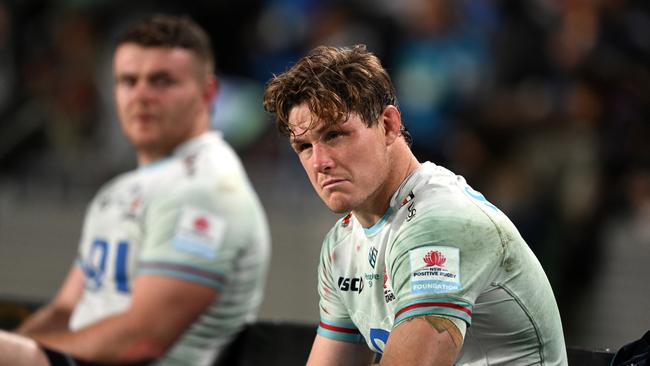 Michael Hooper looks on after losing the Super Rugby Pacific Quarter Final with the Waratahs. Picture: Getty