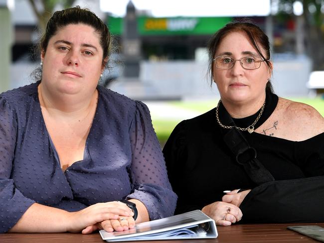 Road rage victim Emma Evans (right) with Shine Lawyers Caboolture legal practice manager Carla Melbourne. Picture: John Gass