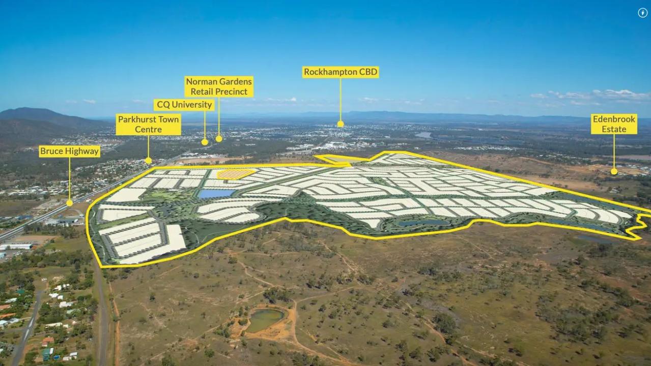 A real estate listing photo of the Ellida Estate land at Parkhurst.