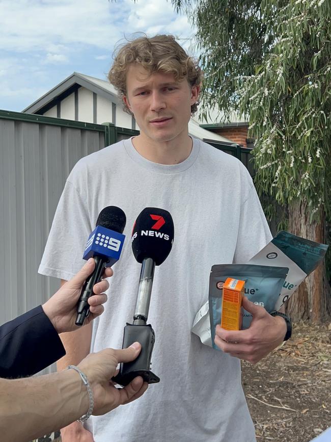 Xavier Duursma speaks to the media at Alberton.