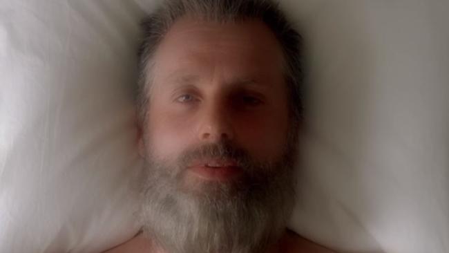 The walking dead, Screen grab of an aged Rick Grimes.