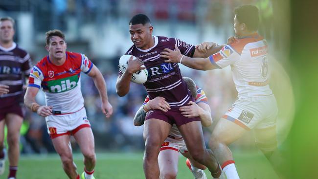 Manase Fainu in action for Manly Sea Eagles last year. Picture: Jason McCawley