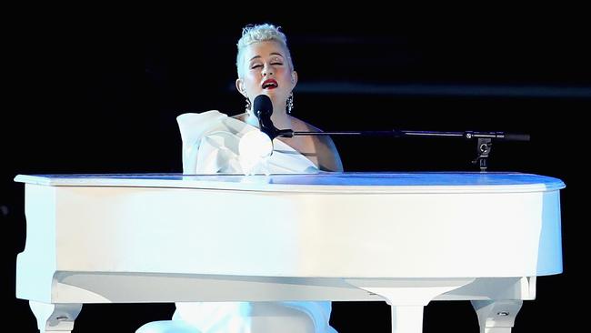 GOLD COAST, AUSTRALIA - APRIL 04:  Katie Noonan performs during the Opening Ceremony for the Gold Coast 2018 Commonwealth Games at Carrara Stadium on April 4, 2018 on the Gold Coast, Australia.  (Photo by Mark Kolbe/Getty Images)