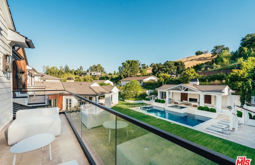 This terrace looks out to the pool house. Picture: Realtor