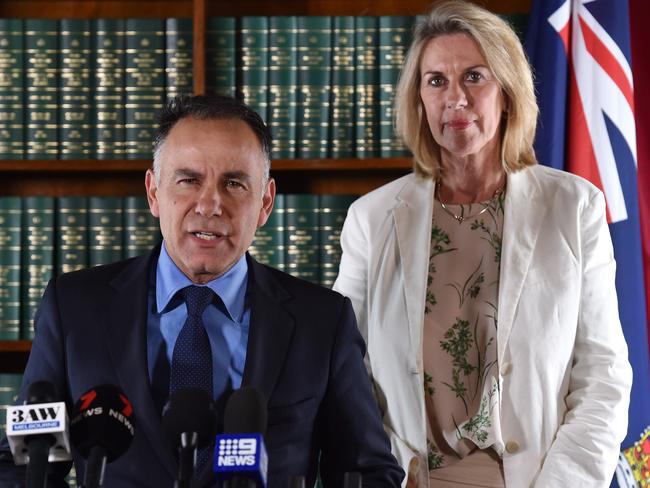 Opposition Leader John Pesutto with Liberal MP Georgie Crozier. Picture: Nicki Connolly