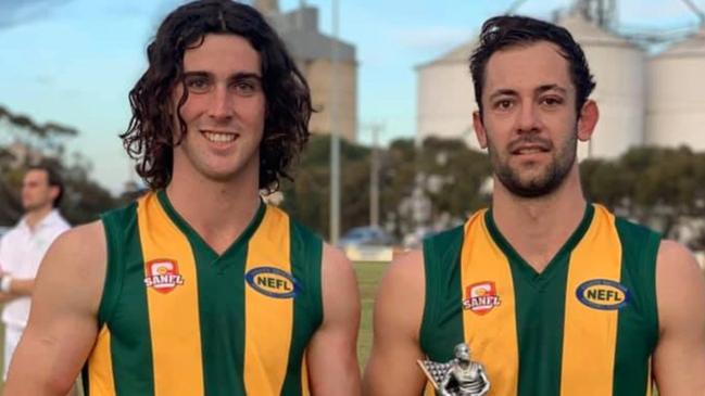 Charlie Helbig (left) has been a gun of the NEFL for multiple years. Picture: North Eastern Football League