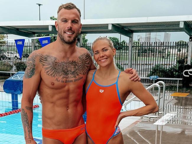 Australian Olympic swimmer Kyle Chalmers and his fiance Ingeborg Løyning.