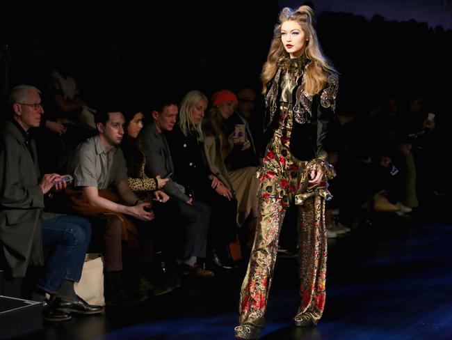 Gigi Hadid walks the runway at the Anna Sui fashion show during, New York Fashion Week: The Shows at Gallery 1, Skylight Clarkson Sq on February 15, 2017 in New York City. Picture: Getty