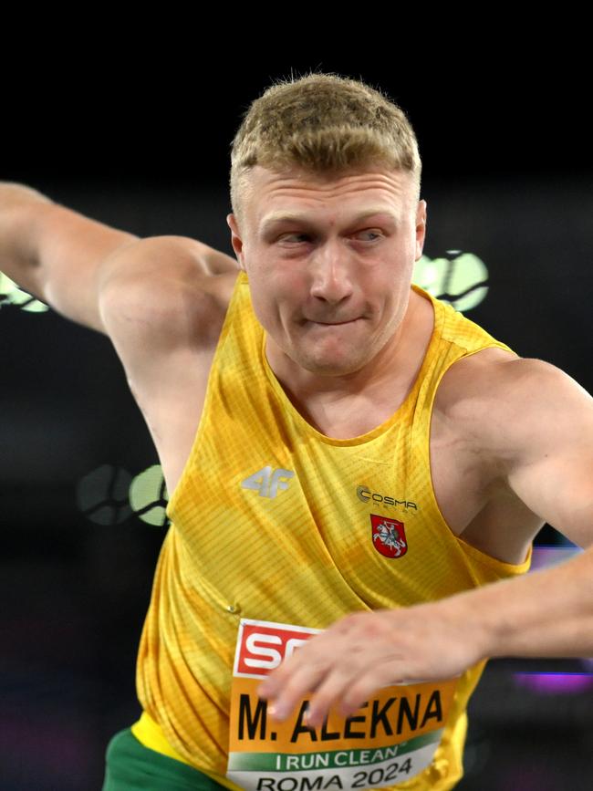 Lithuania’s Mykolas Alekna broke the world record earlier this year. (Photo by David Ramos/Getty Images)