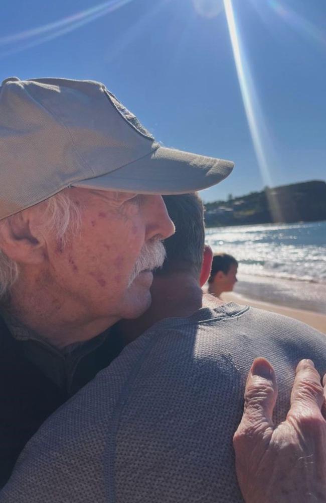 George Negus’ son shared this photo and a health update on his dad amid his ongoing battle with Alzheimer's. Picture: LinkedIn/ Ned Negus