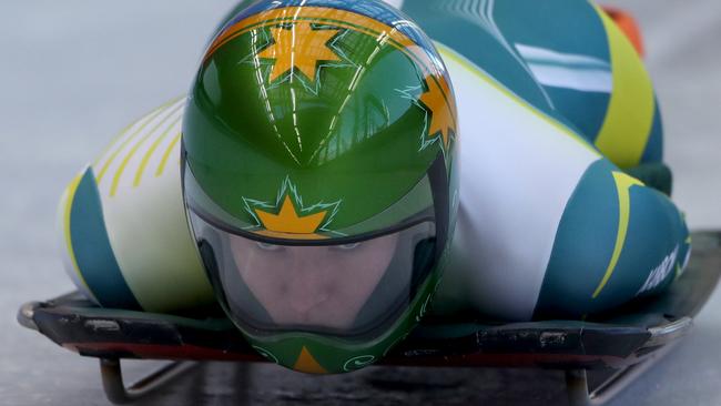 Australia’s Jackie Narracott competes in the women’s skeleton in Beijing.