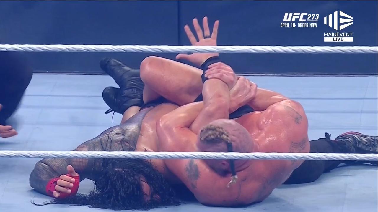 There is a conspiracy theory Roman Reigns' shoulder popped out. Photo: WWE.