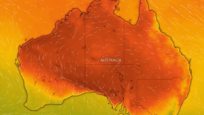 Temperatures on Sunday afternoon. Picture Windy