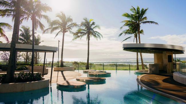 The lagoon-style outdoor pool.