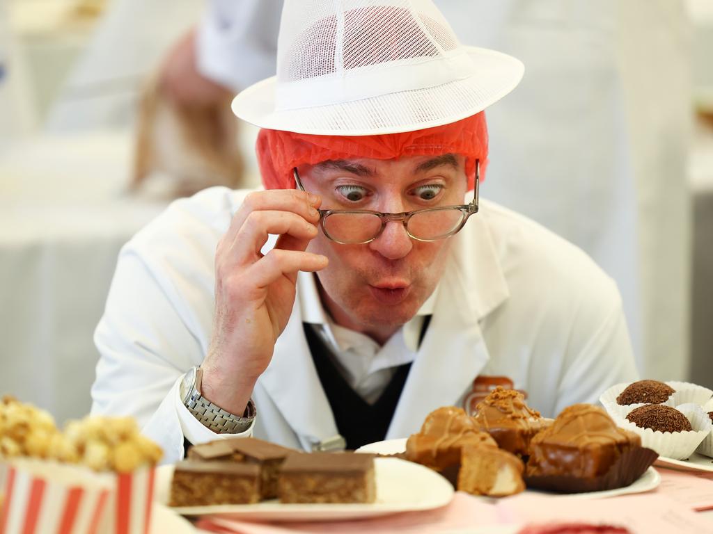 Judge Iain Campbell inspects goods at the Scottish Baker of the Year Awards in Dunfermline, Scotland. Picture: Jeff J Mitchell/Getty Images