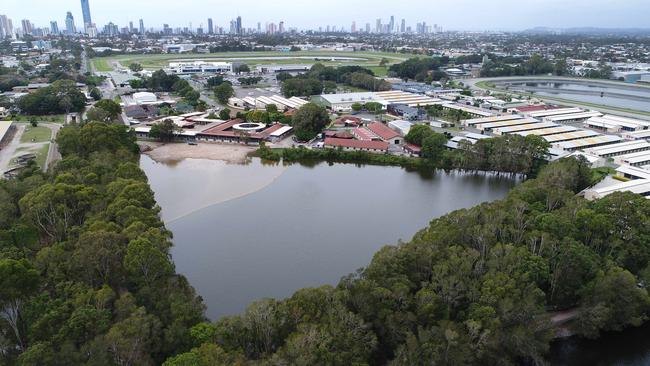 The lake when work first started. Picture Glenn Hampson.