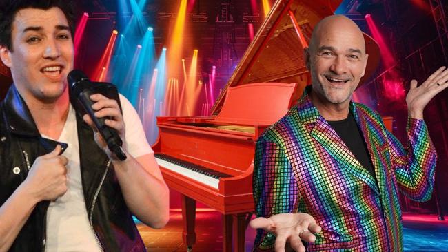 Beenleigh lawyer William Boyd as Billy Joel and Adam Bartlett as Elton John take to the stage on October 20. Picture: Contributed