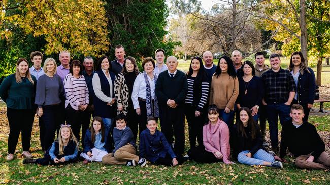 William Spackman (centre) with his family and extended family. Picture: Supplied