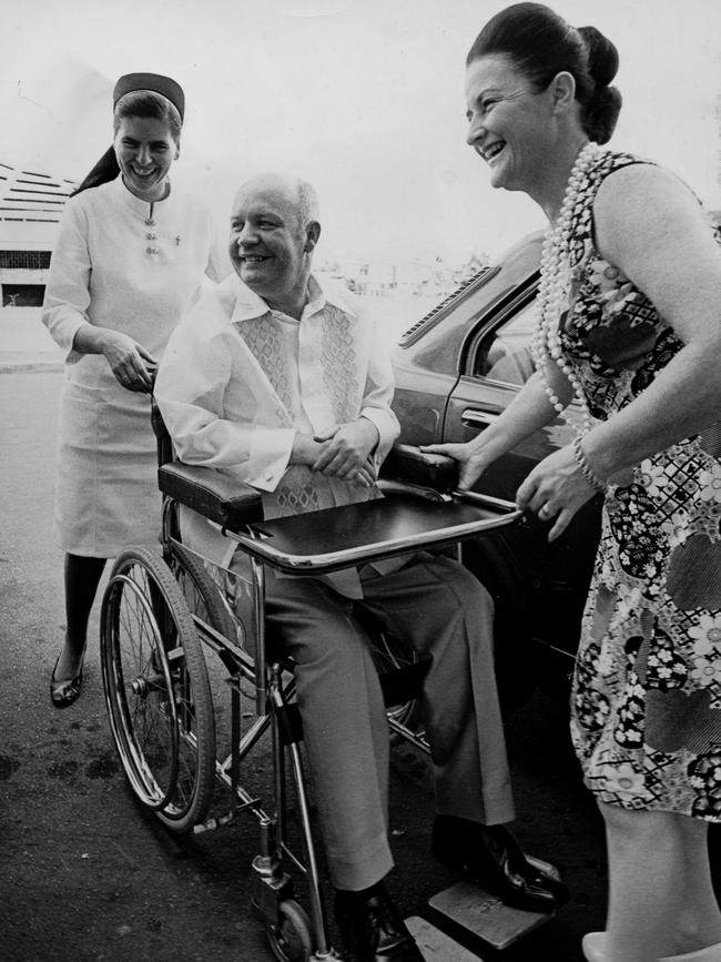 Lionel Watts, who helped develop the electric wheelchair, pictured with his wife Dorothy.