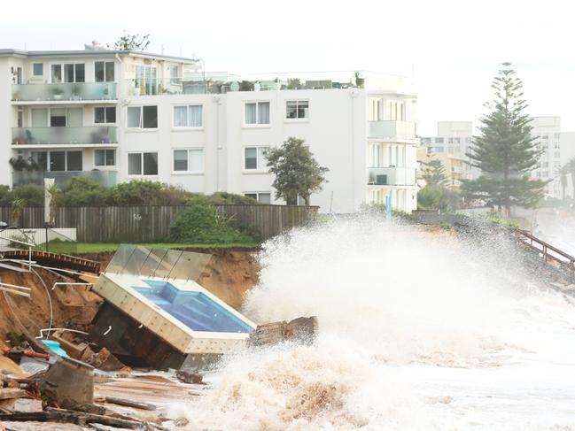 Homes on Collaroy beachfront were severely undermined in a 2016 storm. Picture: John Grainger