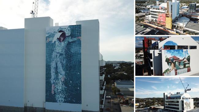 The York St tower block in Beenleigh has a massive five-storey mural on two sides and will be home to Logan council’s water business.