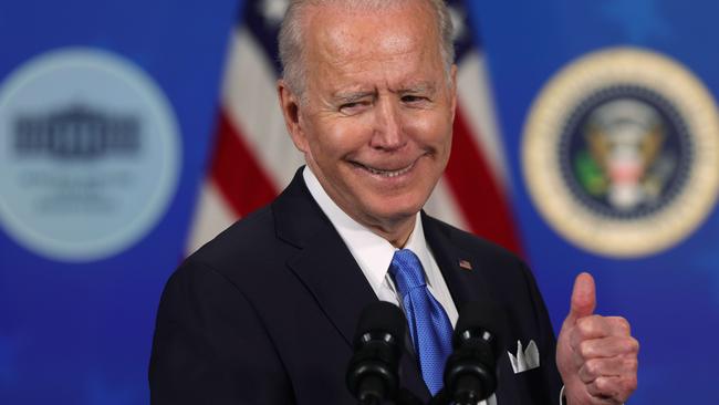 Joe Biden has signed his coronavirus stimulus bill into law. Picture: GettyImages.