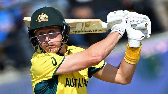 Marnus Labuschagne has been Australia’s most consistent run-scorer in one day cricket over the last two months, but his scoring rate has been heavily scrutinised. Picture: Arun Sankar / AFP