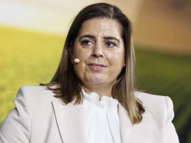 17th July 2024Coles Chief Commercial Officer Anna Croft speaking at the Global Food Forum in Brisbane.Photo: Glenn Hunt / The Australian