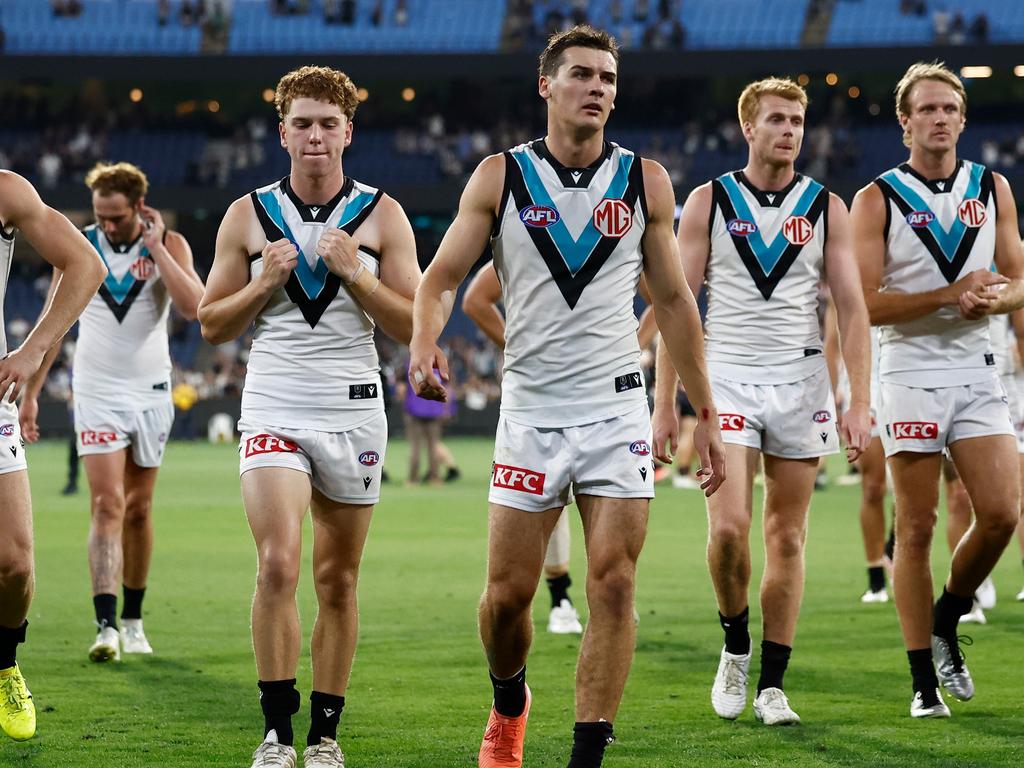 The Power were belted. (Photo by Michael Willson/AFL Photos via Getty Images)