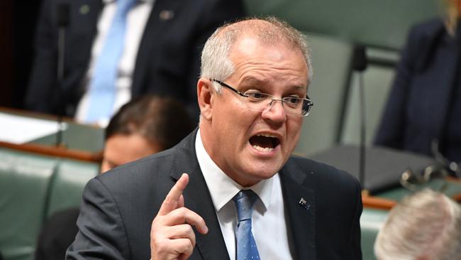 Morrison flexed his muscle memory and remind voters of the horrors of asylum seekers dying. Picture: Mick Tsikas