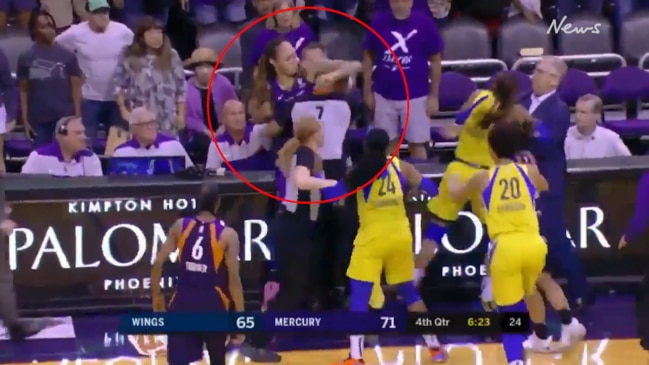 WNBA star Brittney Griner restrained after wild brawl