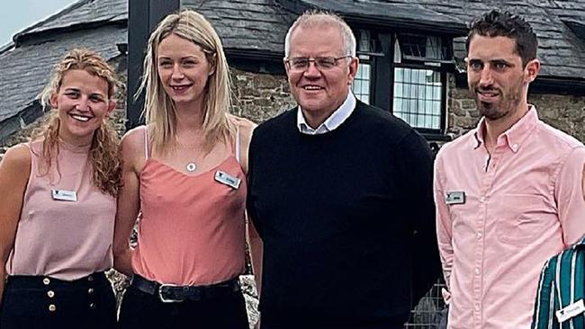 Scott Morrison pictured at a pub in Cornwall on a side trip to his G7 visit. Picture: Facebook