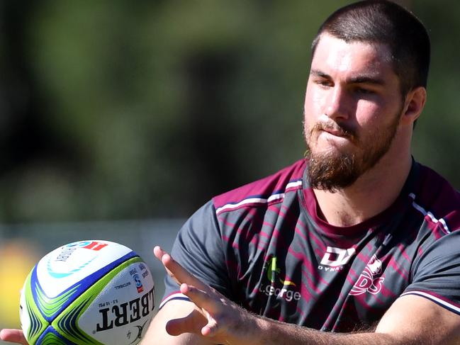 Liam Wright in action during a Queensland Reds training session at Ballymore Stadium in Brisbane, Brisbane, Monday, May 25, 2020. (AAP Image/Darren England) NO ARCHIVING