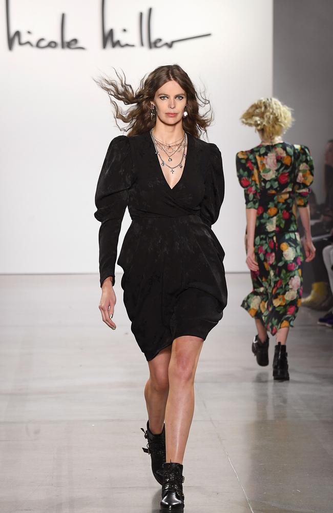 Robyn Lawley walks the runway for the Nicole Miller’s fashion show during New York Fashion Week. Picture: Getty