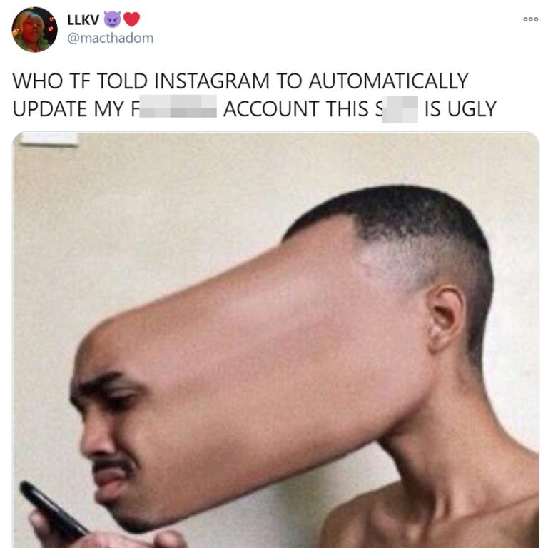 Insta users described the new look as ‘ugly’.