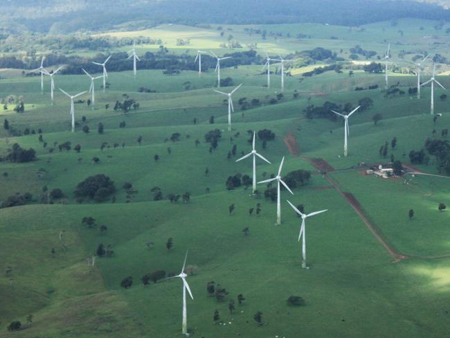 Wind turbines outside Ravenshoe, Queensland. Picture: Ros Walker photo