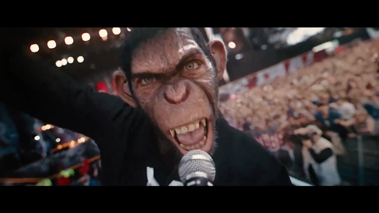 Bizarre first look at Robbie Williams' biopic