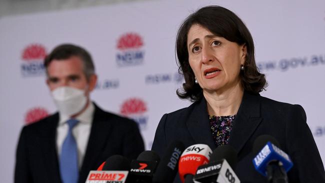 Gladys Berejiklian with Dominic Perrottet this week. Picture: NCA NewsWire/Bianca De Marchi