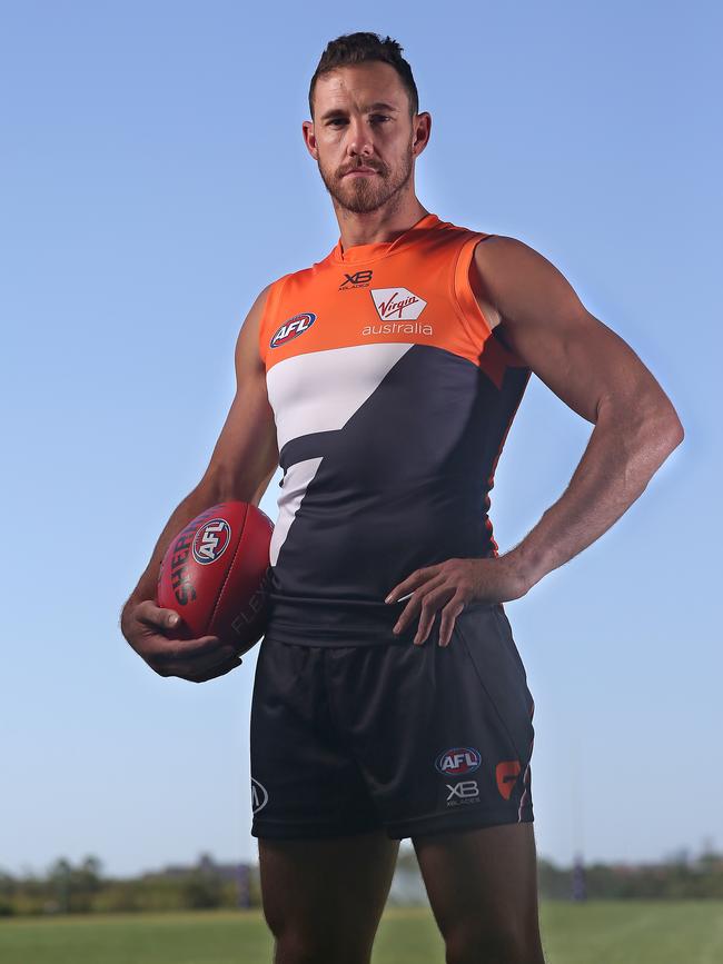 Ruckman Shane Mumford is poised for a remarkable return to the GWS team after an injury-enforced retirement. Picture: Toby Zerna