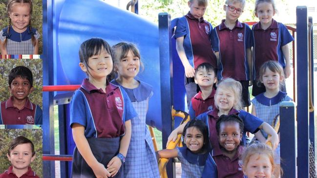 PALMERSTON CHRISTIAN COLLEGE Transition M TOP SECTION (L-R): Lillian-Rose Connor-Melville, Nathan Greenshields, Scarlett McFarlane, Zavier Harris, Eva Coleman, Ellie Carter. LOW SECTION (L-R): Esther Kim, Zailee Kapi, Juvana Bijo, Tanatswa Chatikobo, Lucy Reeves. Absent: Willow Richards, Ajaymithran Vijayakumar, Jack Miller Picture: Shiane Hawke