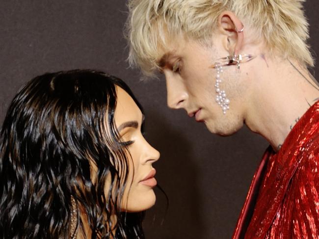 FILE - JANUARY 12: Actress Megan Fox and musician Machine Gun Kelly are engaged. NEW YORK, NEW YORK - SEPTEMBER 12: (L-R) Megan Fox and Machine Gun Kelly attend the 2021 MTV Video Music Awards at Barclays Center on September 12, 2021 in the Brooklyn borough of New York City. (Photo by Jamie McCarthy/Getty Images for MTV/ ViacomCBS)