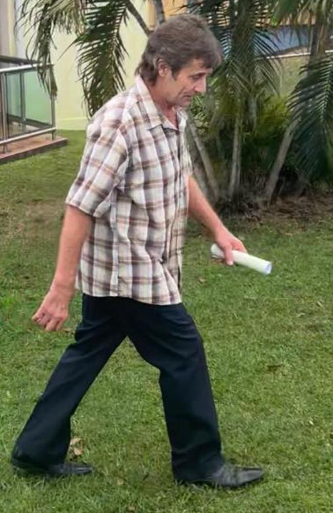 Jamie Richard Hartwell leaves Gympie Magistrates court on Monday after being convicted of possessing explosive gunpowder.