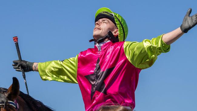 Knights Choice has won the 2024 Melbourne Cup  for trainer Sheila Laxon and jockey Robbie Dolan. Lexus Melbourne Cup Day Flemington Racecourse on November 05, 2024 in Melbourne, Australia. Picture: Jason Edwards