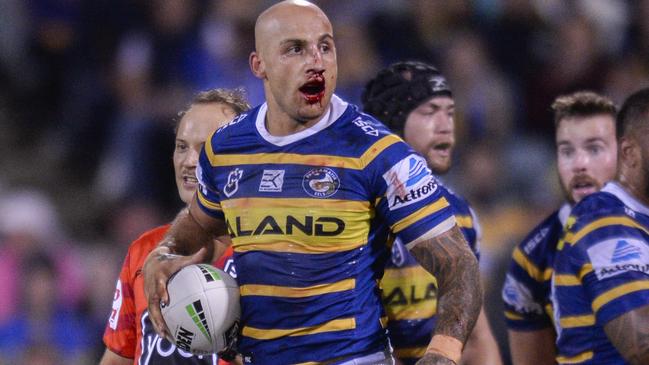 Eels winger Blake Ferguson had a tough night out. Picture: AAP